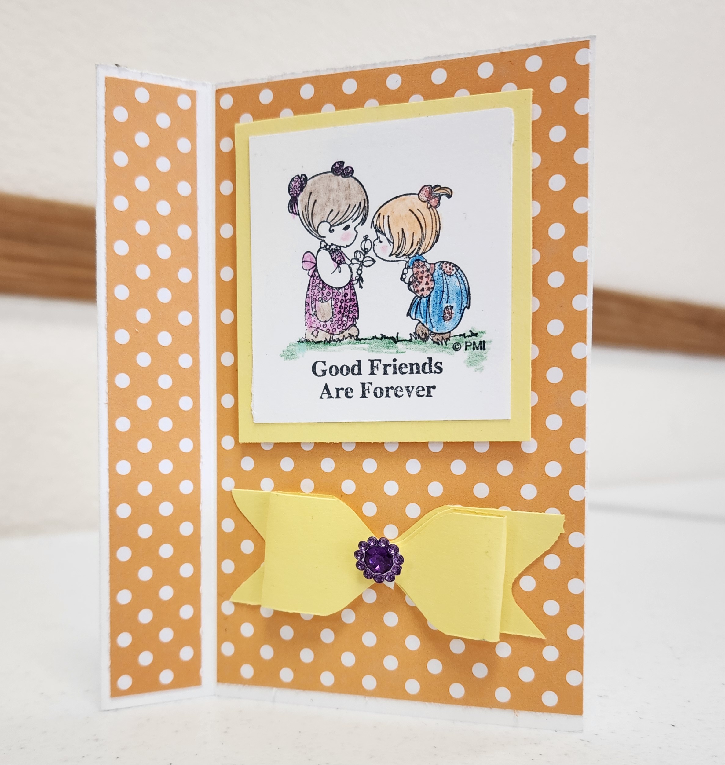 Card for friends with two children on front