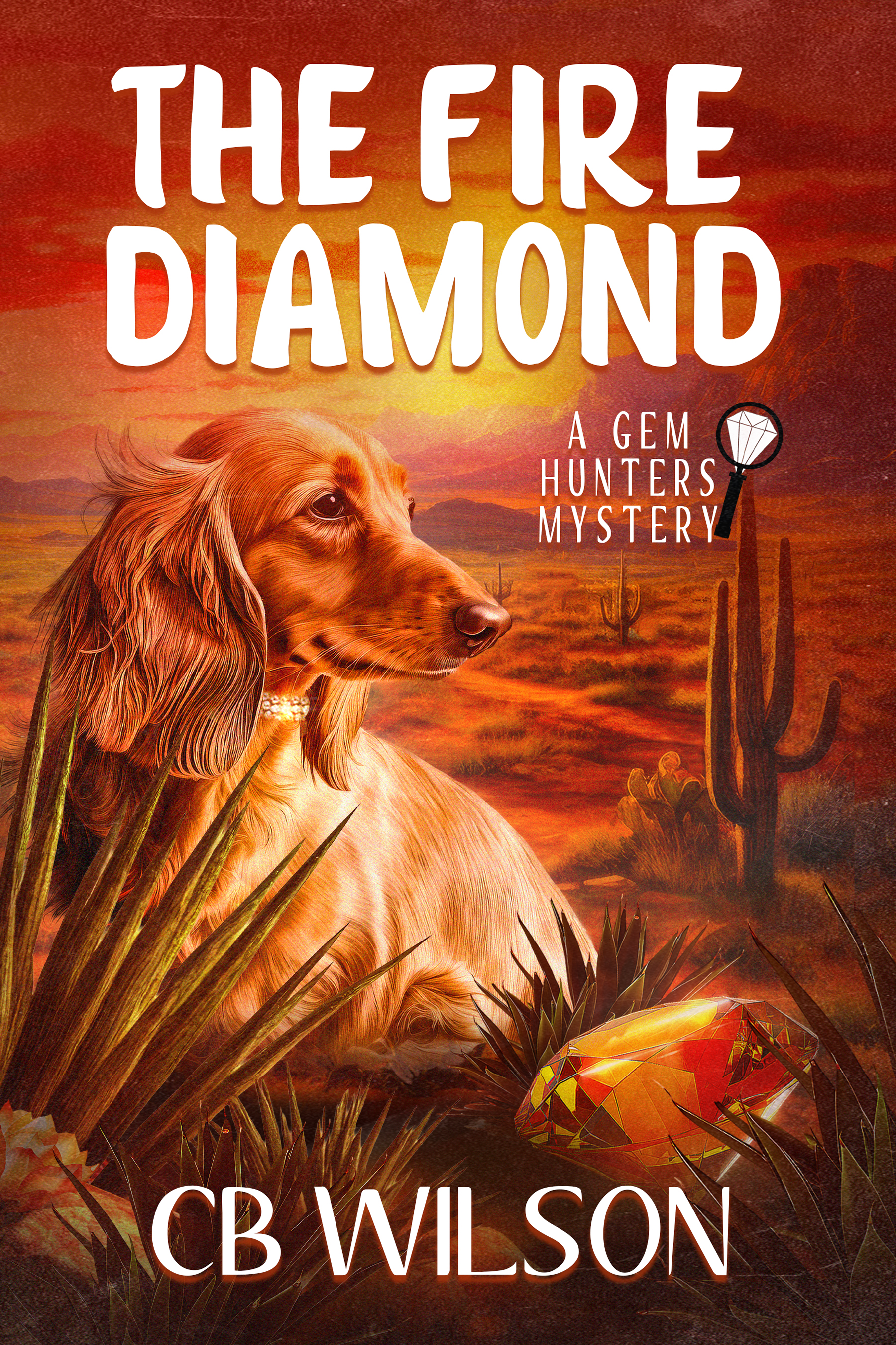 Book Cover with dog in desert