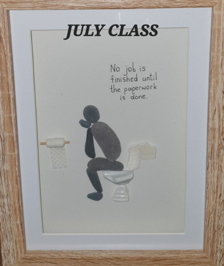 framed pebble art