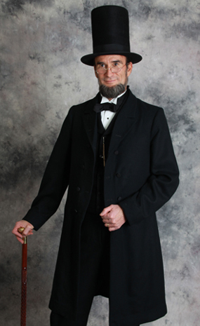 John Voehl dressed as Abraham Lincoln