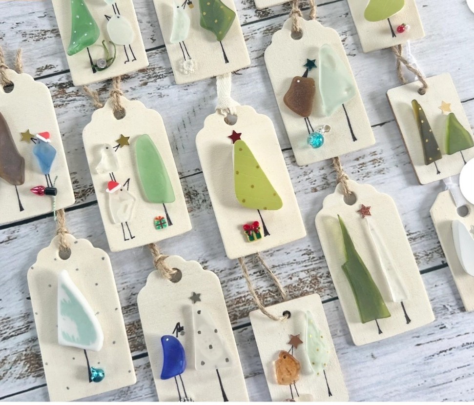 sea glass tags