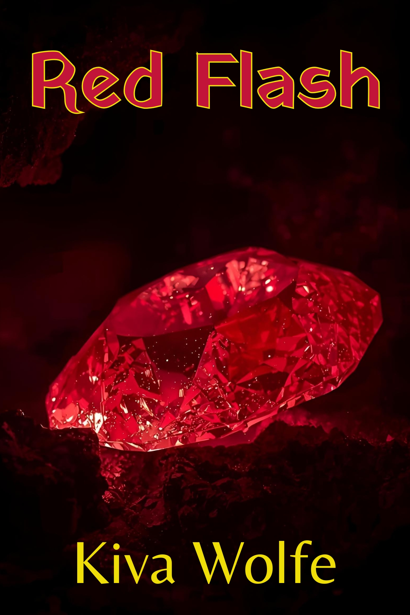 Red ruby on dark background