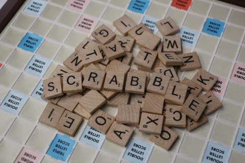 Scrabble Tiles on Scrabble Board