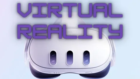 Meta Oculus with text Virtual Reality