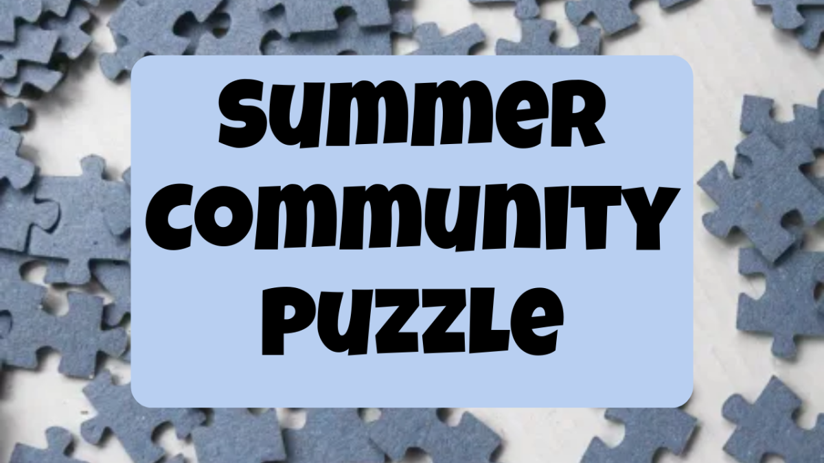 Puzzle pieces with text Summer Community Puzzle