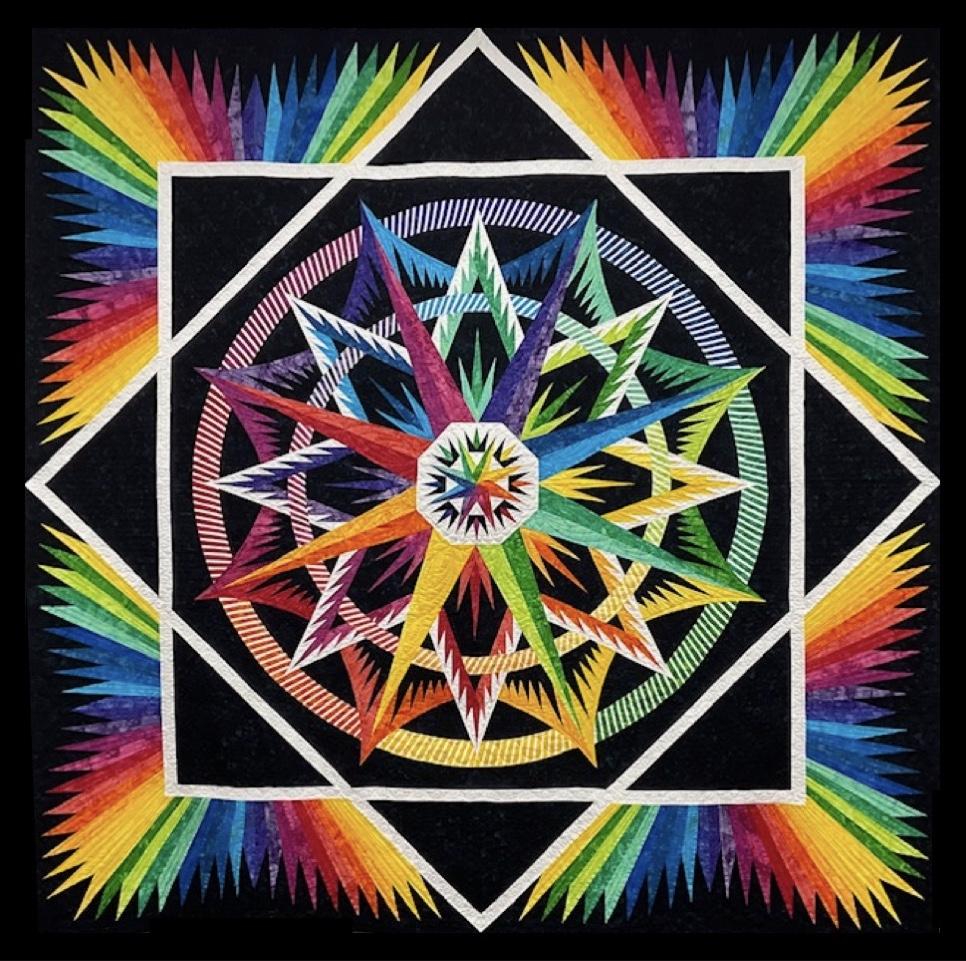 Mariner’s Compass pieced quilt
